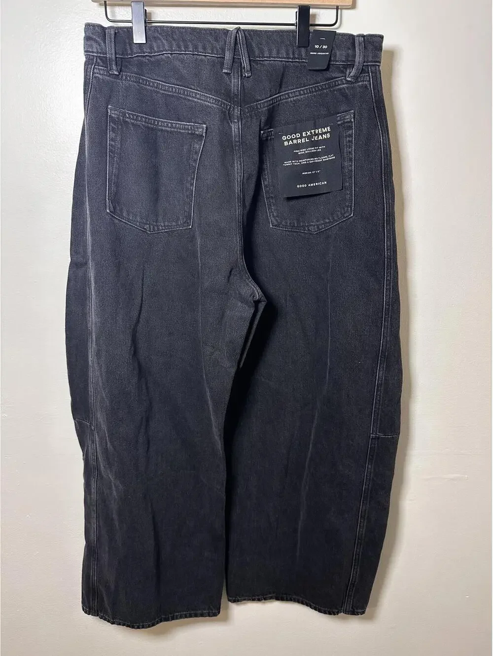 Good American Good Extreme Barrel Jeans size 10 - Picture 7 of 9